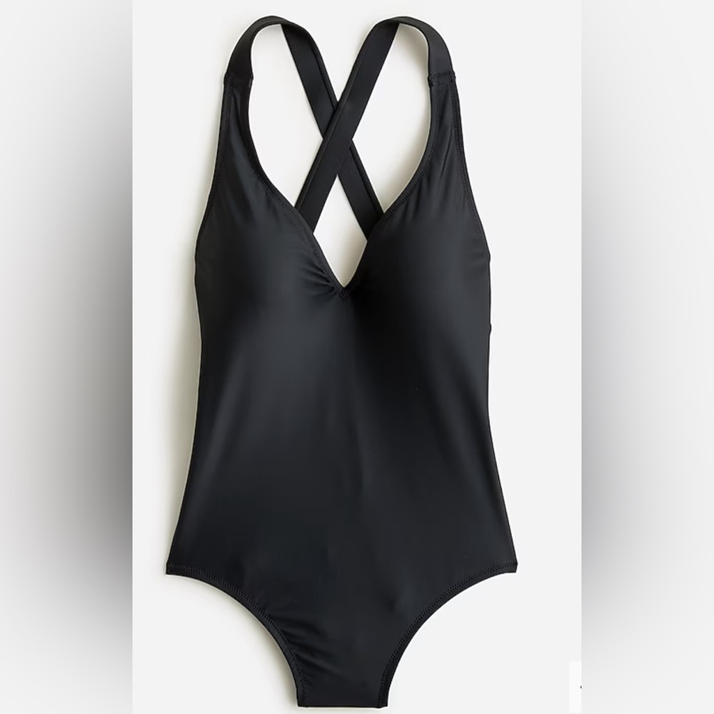 NWT JCrew Long-torso plunge one-piece swimsuit